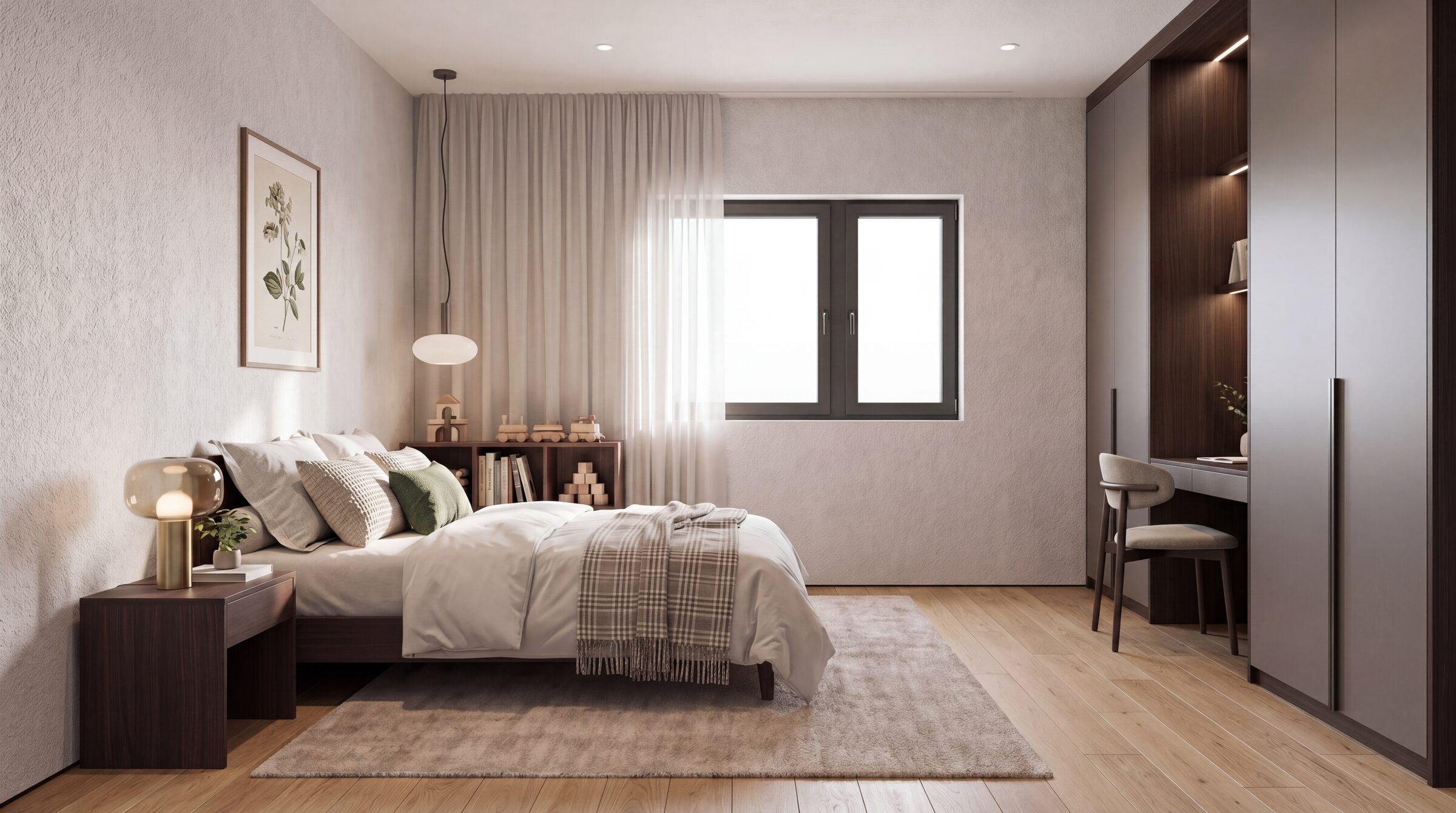 Chambre avec bureau